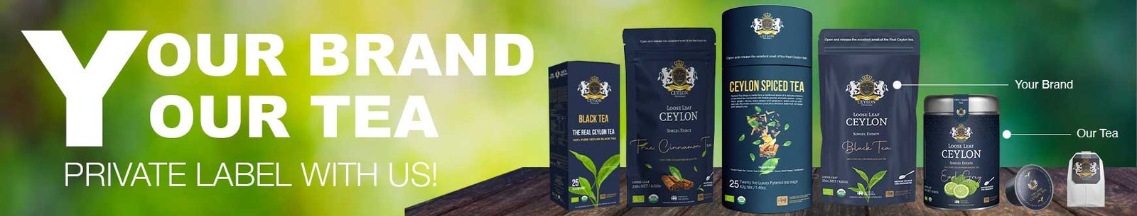 Ceylon tea and spices promotional banner